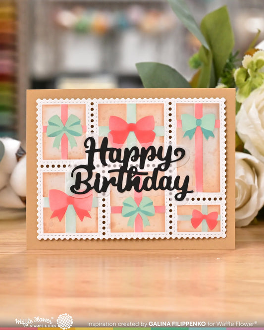 Waffle Flower Postage Collage Gifts Stencil Set