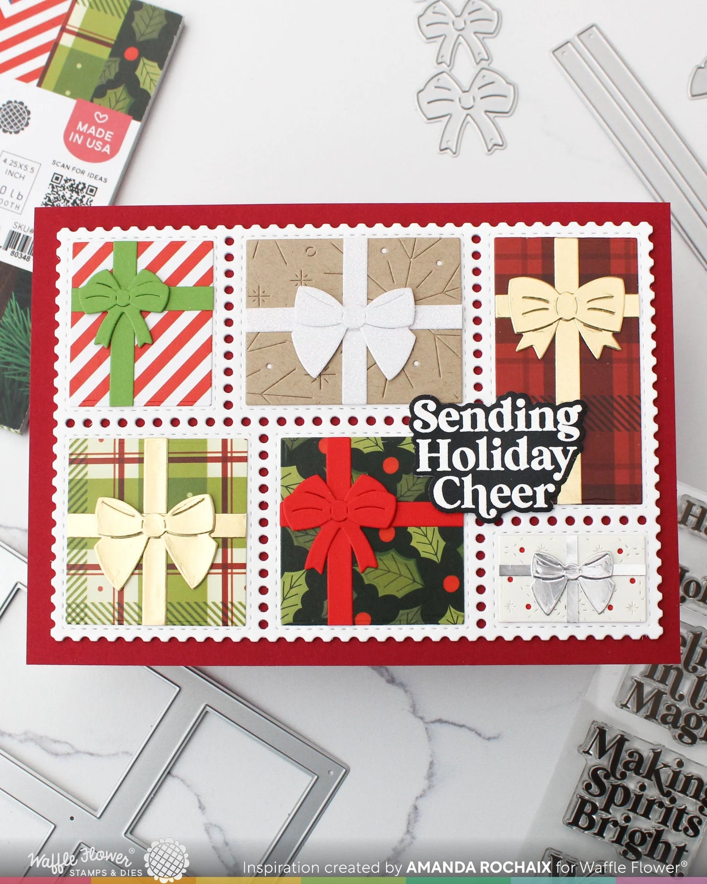Waffle Flower Postage Collage Gifts Die Set
