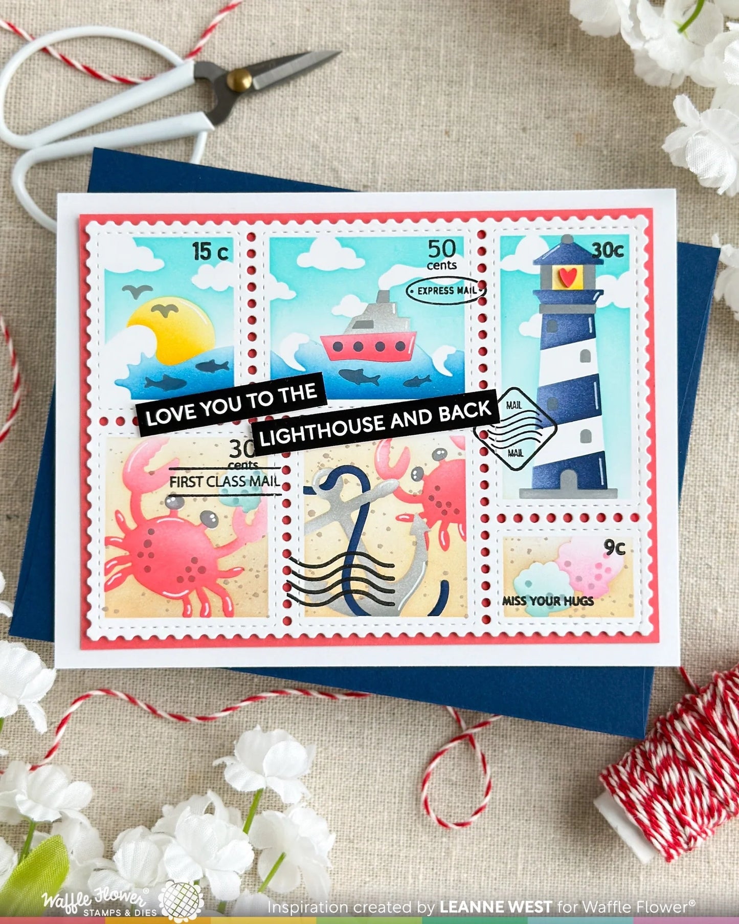 Waffle Flower Subsentiments Coastal Diecut Strips