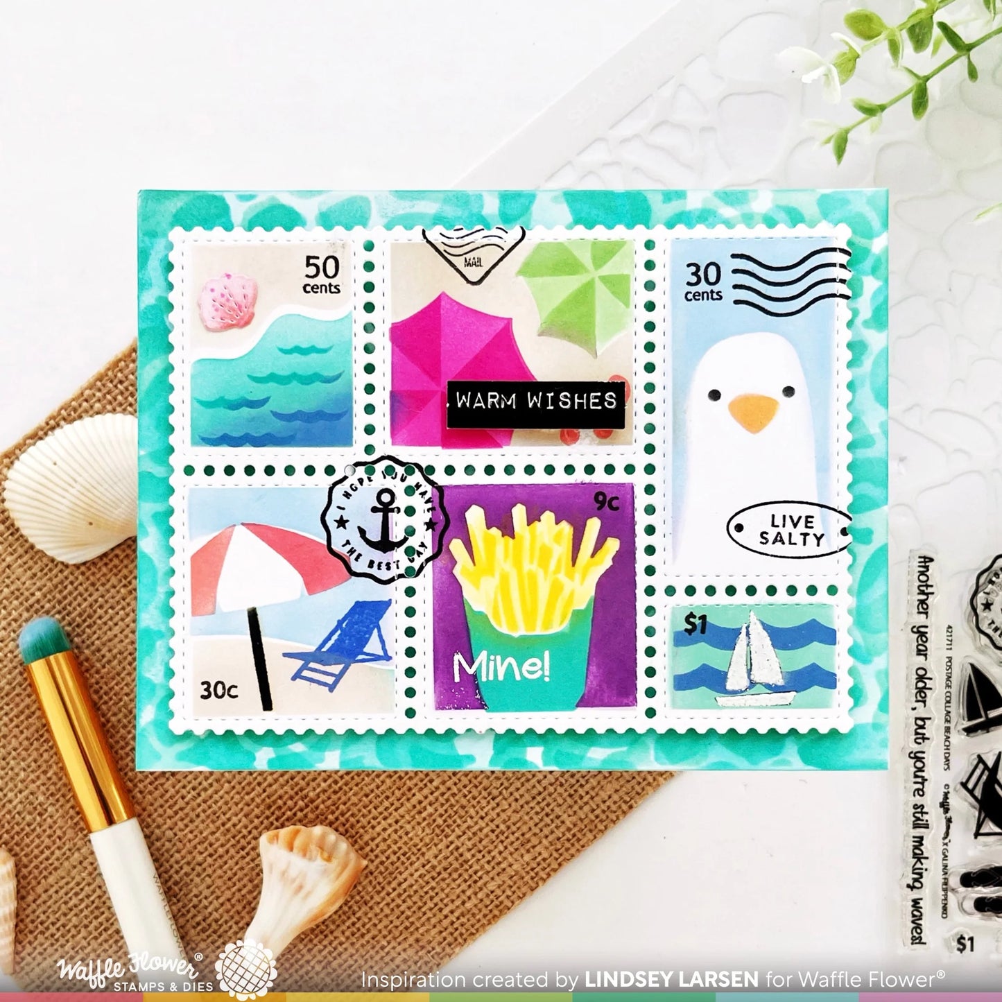Waffle Flower Subsentiments Shore Diecut Strips