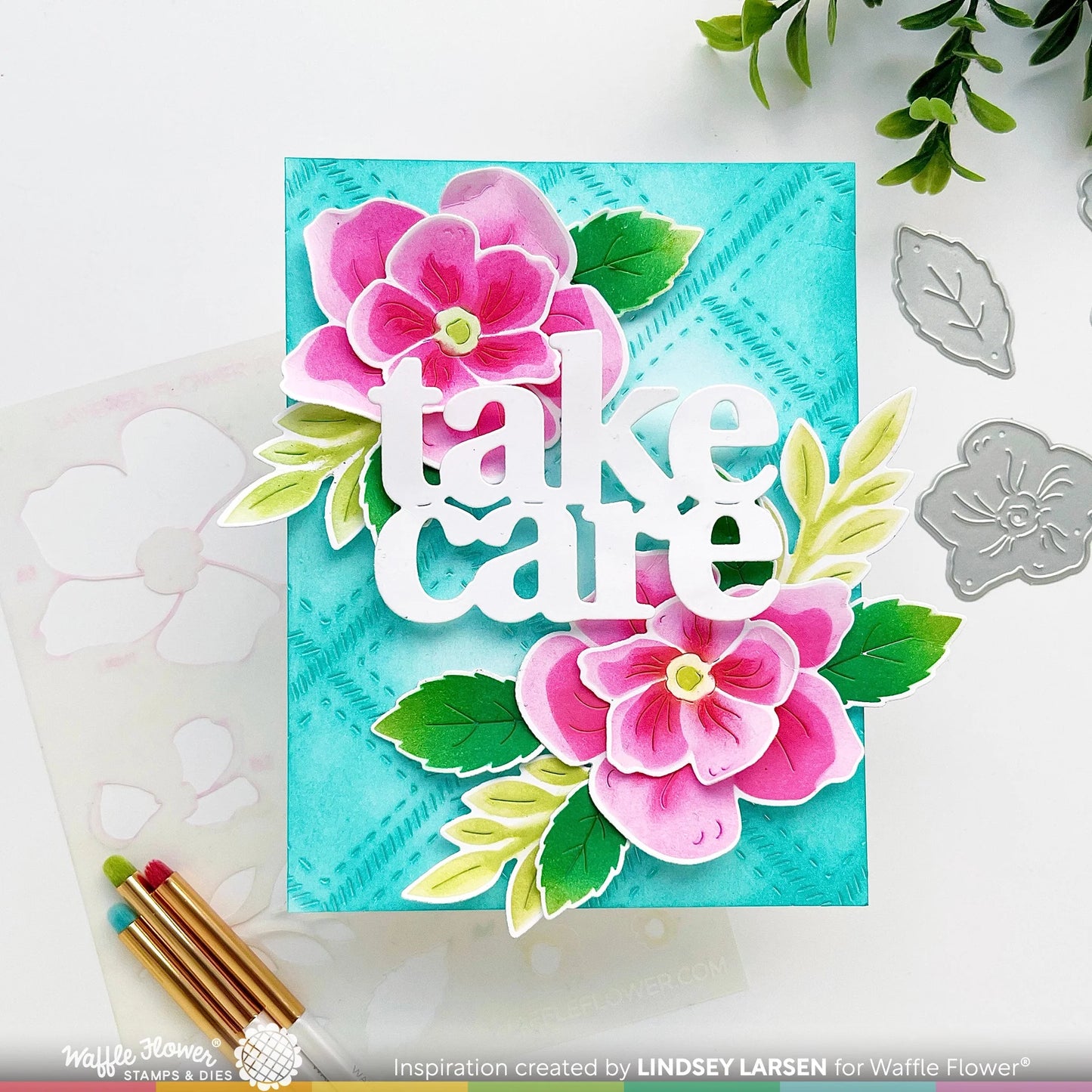 Waffle Flower Oversized Take Care Print Dies