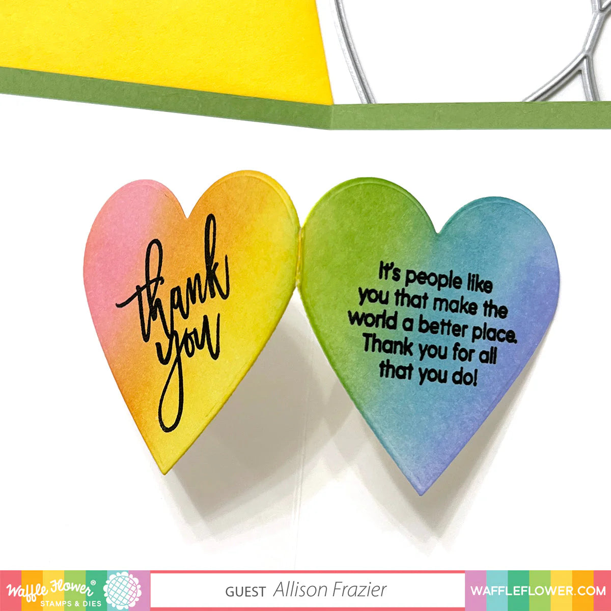 Waffle Flower Inside Sentiment Thank You Stamp Set