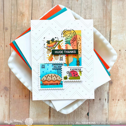 Waffle Flower Postage Collage for Fall Stamp Set