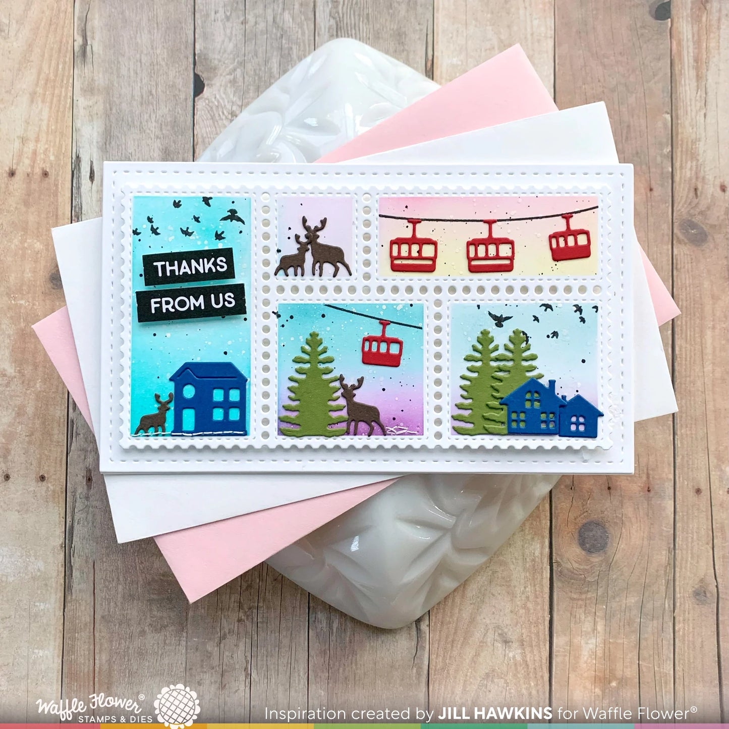 Waffle Flower Winter View Stamp Set