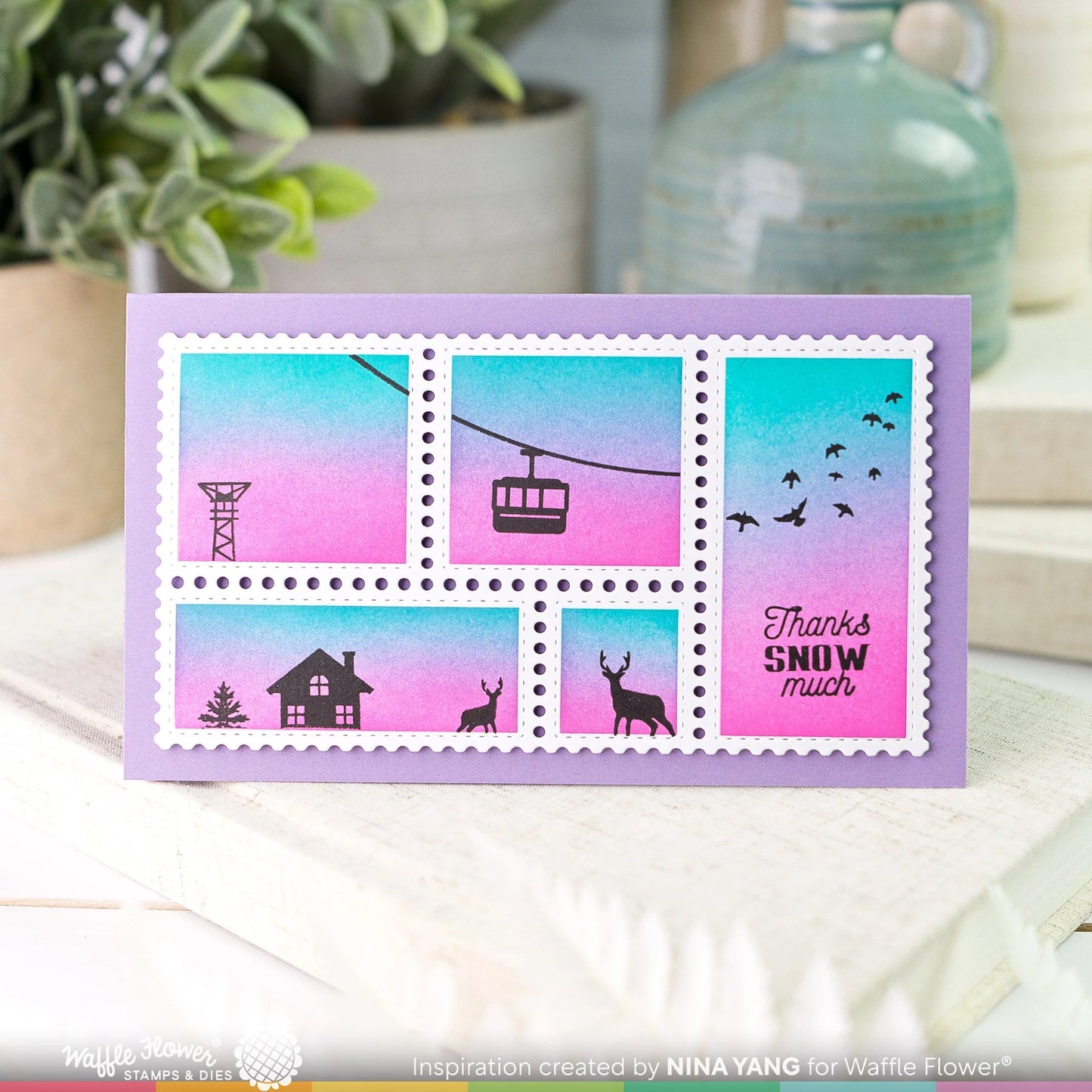 Waffle Flower Winter View Stamp Set