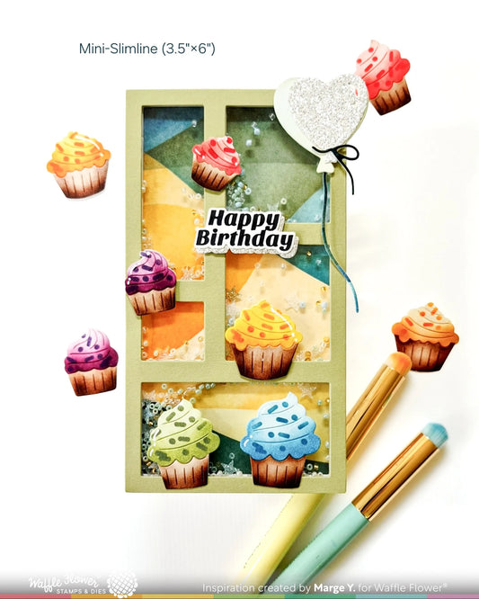 Waffle Flower Wave Stencil for A2, A6, and A7 cards