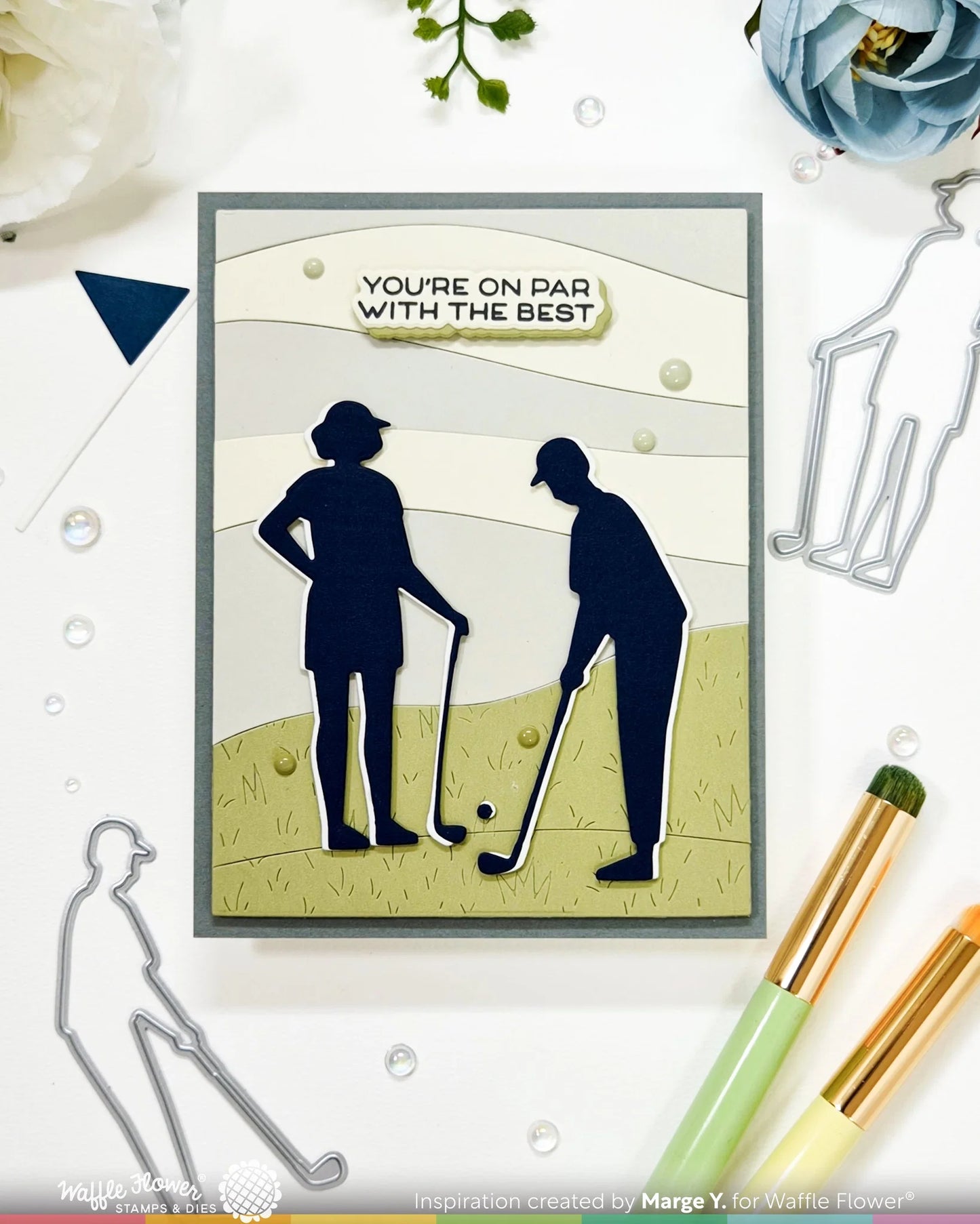 Waffle Flower Golf Puns Combo (Stamp and Die set)