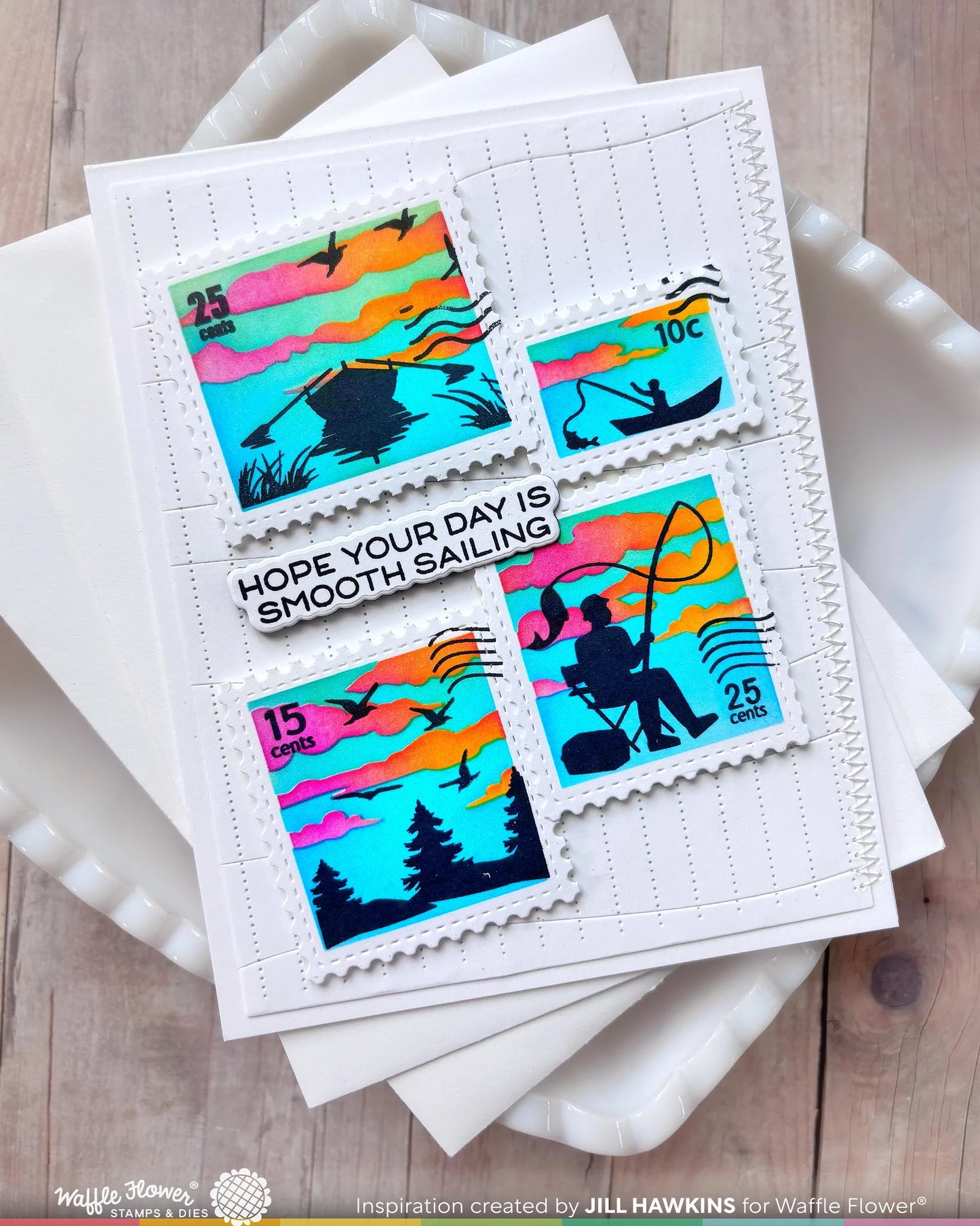 Waffle Flower Fishing Puns Combo (Stamp and Die set)