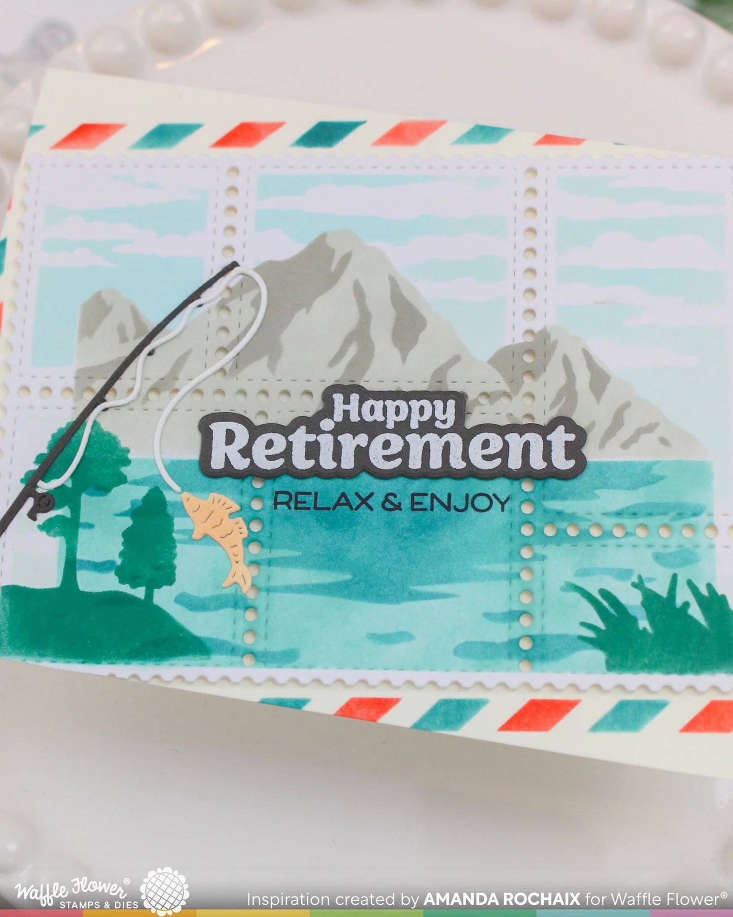 Waffle Flower Retirement Sentiments Combo (Stamp and Die set)