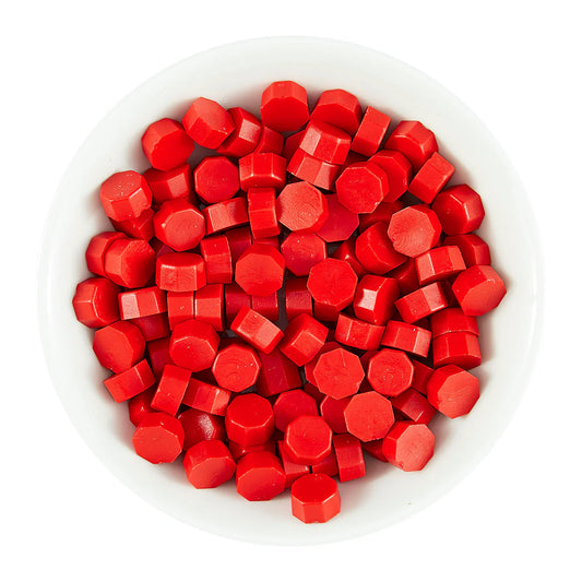 Vibrant Red Wax Beads, Sealed by Spellbinders