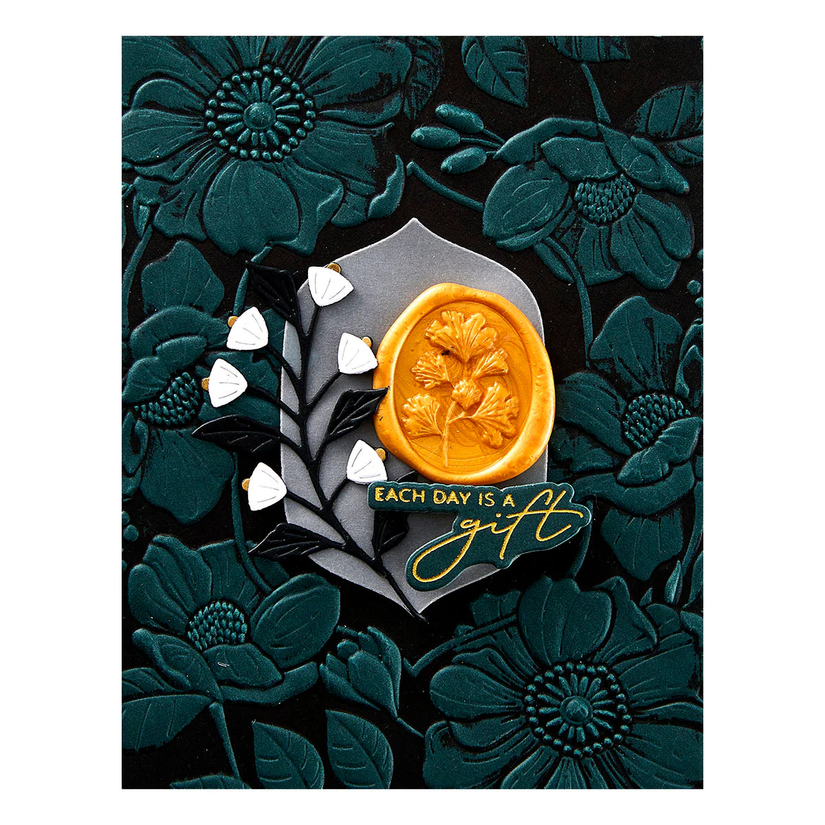 Spellbinders Ginko Leaves 3D Wax Seal Stamp