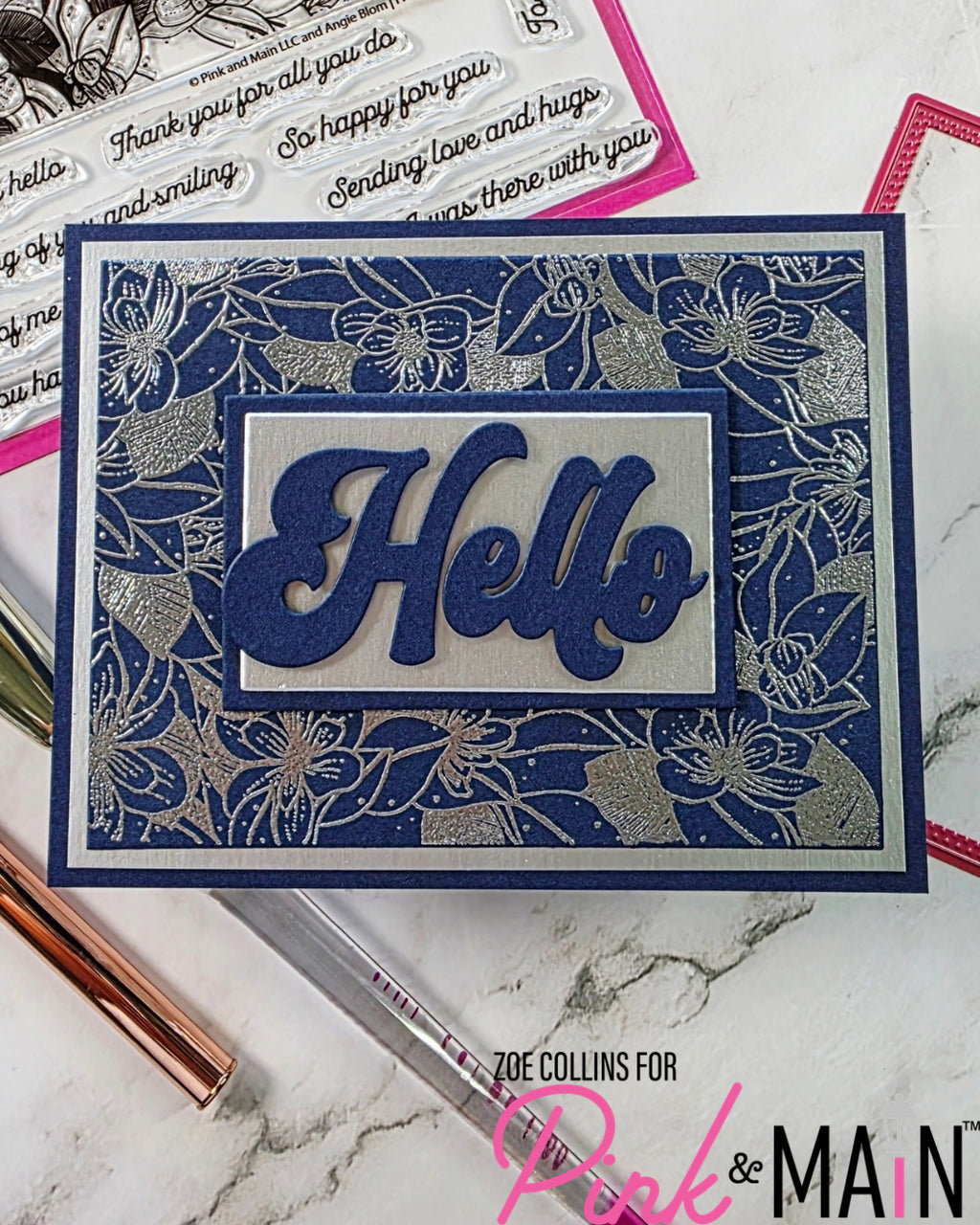 Pink & Main Floral Frame Stamp & Die Set