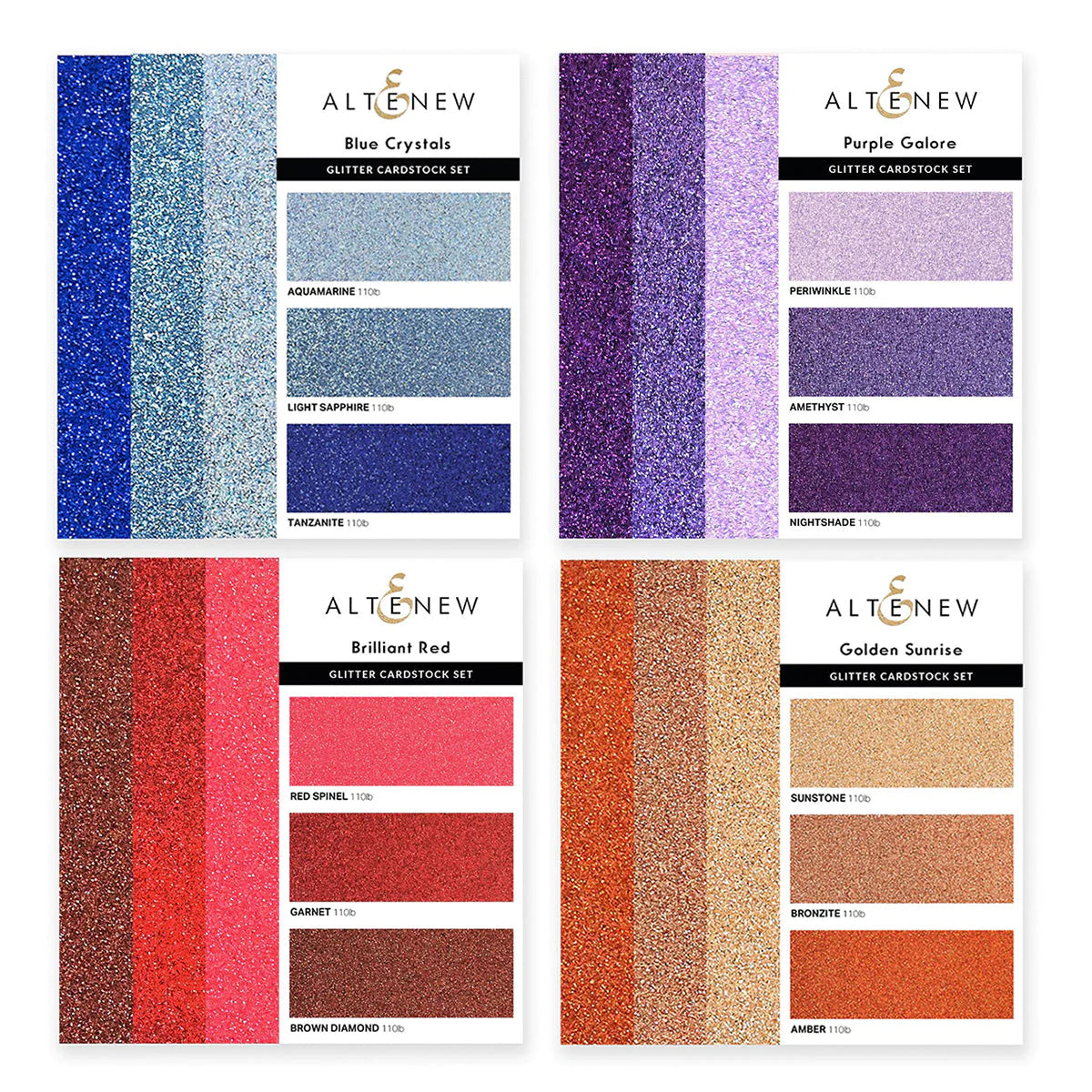 Altenew Sparkling Twilight Glitter Gradient Cardstock Bundle