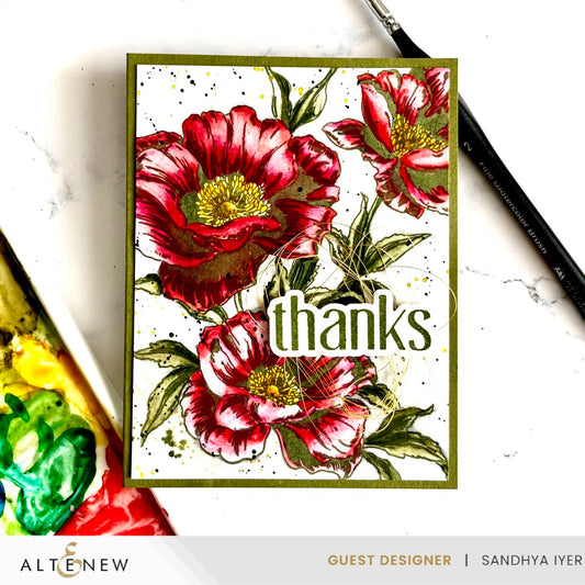 Altenew Inked Poppies Press Plates (BetterPress and Hot Foil Compatible)