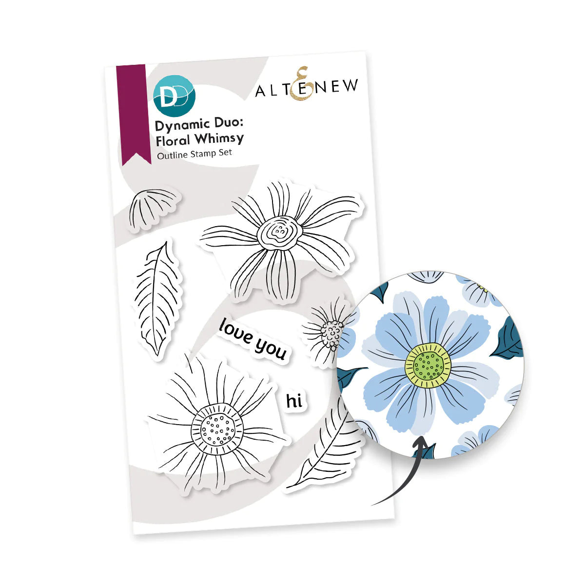 Altenew Dynamic Duo: Floral Whimsy Stamp, Stencil and Die Set