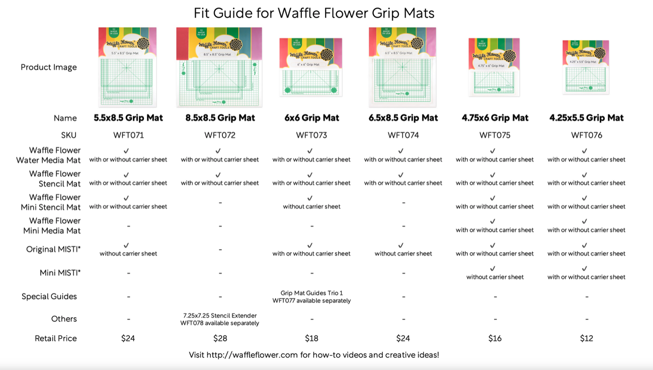 Waffle Flower 5.5x8.5 Grip Mat