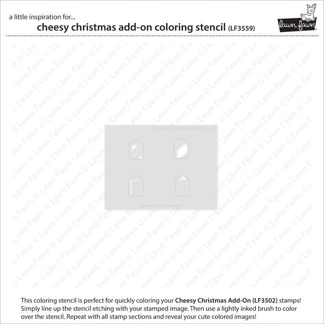 Lawn Fawn Cheesy Christmas Add-On Coloring Stencils