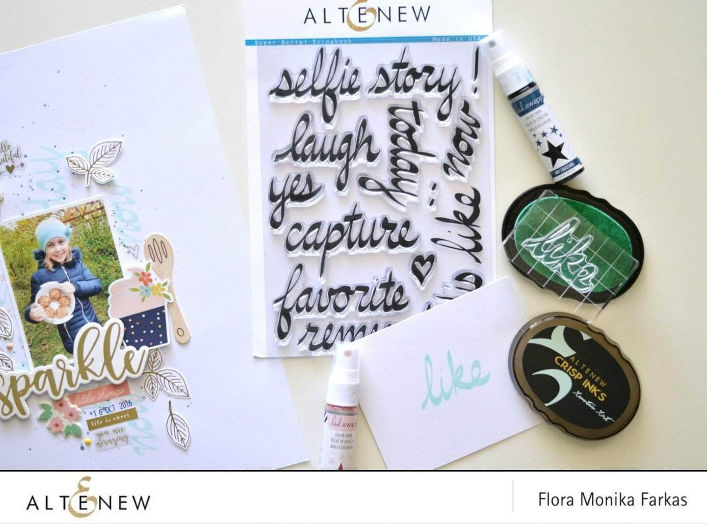 Altenew Super Script Scrapbook Stamp Set