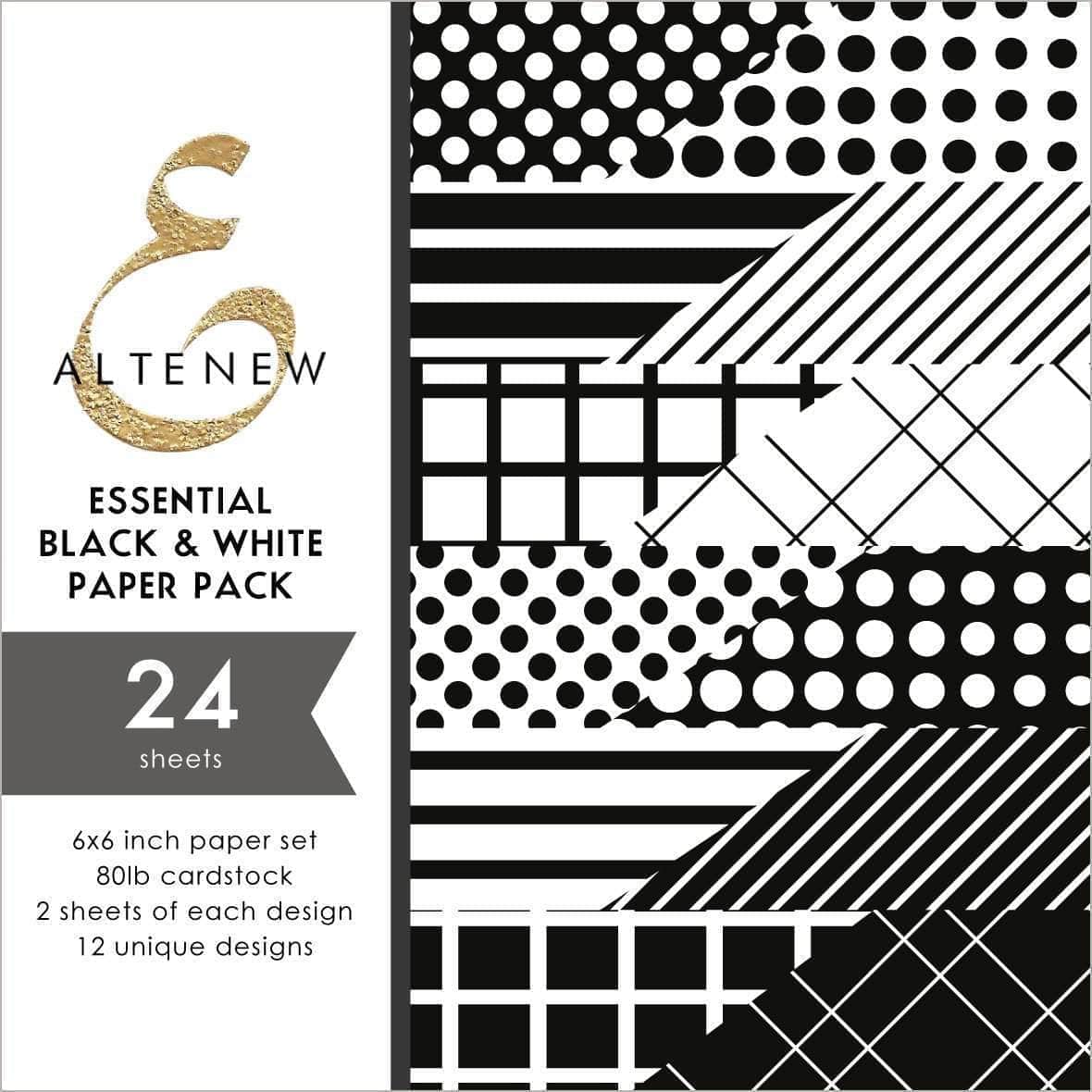 Altenew Essential Black & White 6x6 Paper Pack