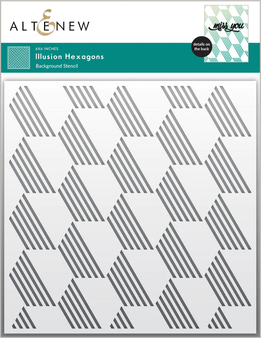 Altenew Illusion Hexagons Background Stencil