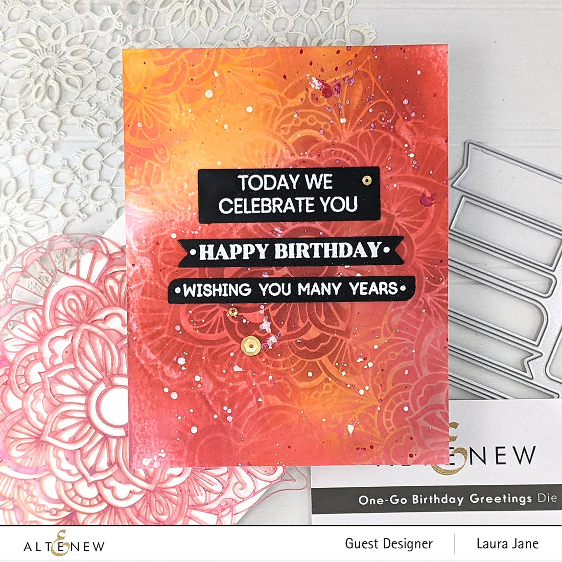 Altenew One-Go Birthday Greetings Stamp and Die Bundle