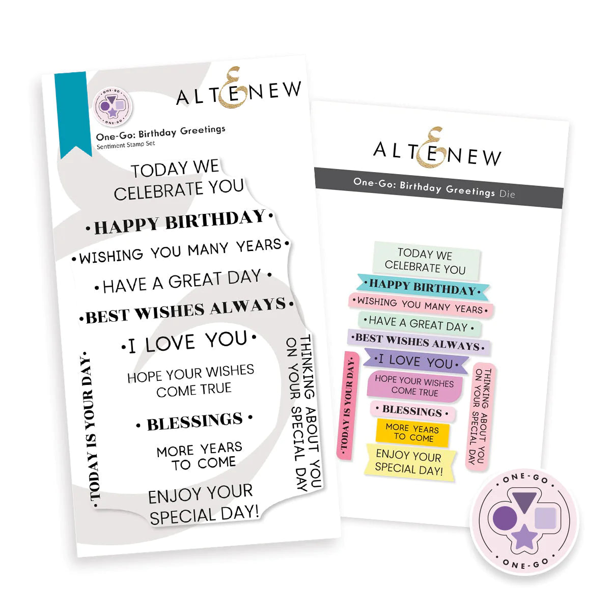 Altenew One-Go Birthday Greetings Stamp and Die Bundle