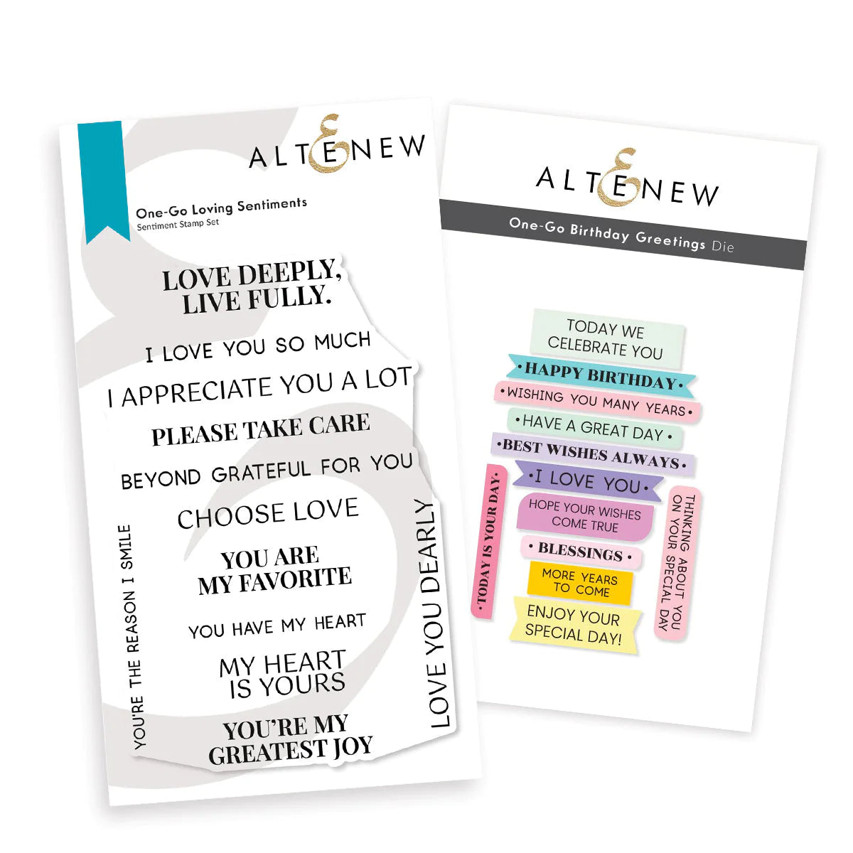 Altenew One-Go Sentiments Stamp and Die Bundle