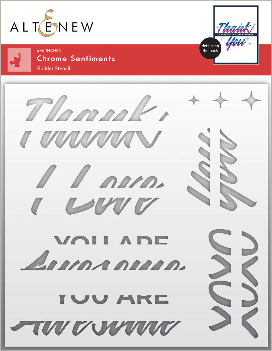 Altenew Chrome Sentiments Building Stencil Set